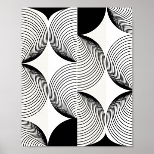 Golfvormen van Cirkels: Modern Abstract Art Poster