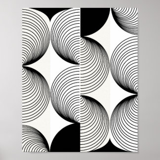 Golfvormen van Cirkels: Modern Abstract Art Poster