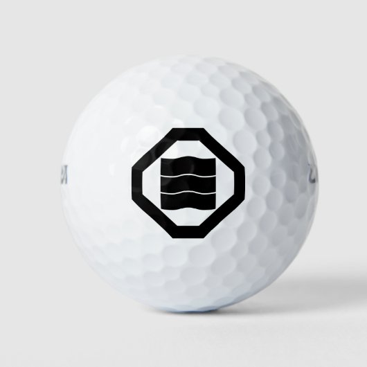 Golfvormige kanji voor drie in Oshiki Golfballen (Voorkant)