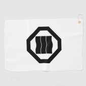 Golfvormige kanji voor drie in Oshiki Golfhanddoek (Horizontaal)