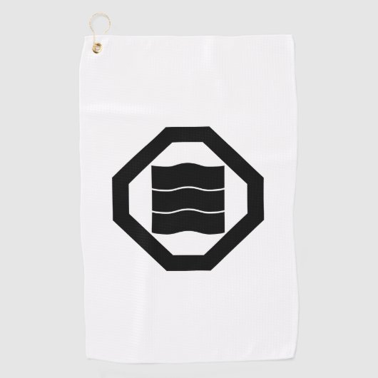 Golfvormige kanji voor drie in Oshiki Golfhanddoek (Voorkant)