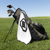 Golfvormige kanji voor drie in Oshiki Golfhanddoek (Groen)