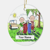 Golfvrienden - Mannelijk en Mannelijk Keramisch Ornament (Links)