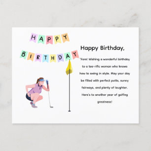 Golfvrouw Golfer is Golfen Briefkaart