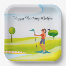 Golfvrouw speelt golf-Birthday-golfer