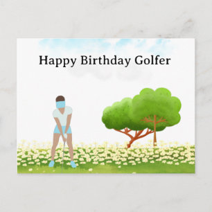 Golfvrouw speelt golf Verjaardag golfer Kaart