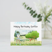 Golfvrouw speelt golfer Kaart (Staand voorkant)