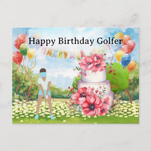 Golfvrouw speelt golfer Kaart (Voorkant)