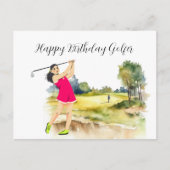 Golfvrouw speelt golfer Kaart (Voorkant)