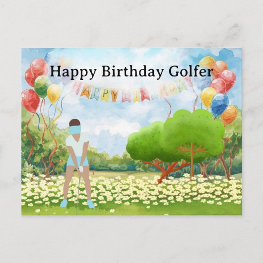 Golfvrouw speelt golfer Kaart (Voorkant)