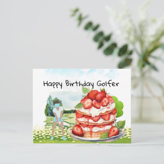 Golfvrouw speelt golfer Kaart (Staand voorkant)