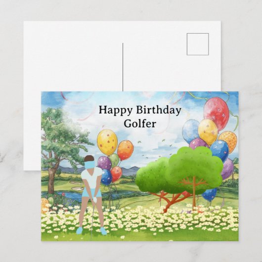 Golfvrouw speelt golfer Kaart (Voorkant / Achterkant)