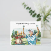 Golfvrouw speelt golfer Kaart (Staand voorkant)