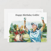 Golfvrouw speelt golfer Kaart (Voorkant / Achterkant)