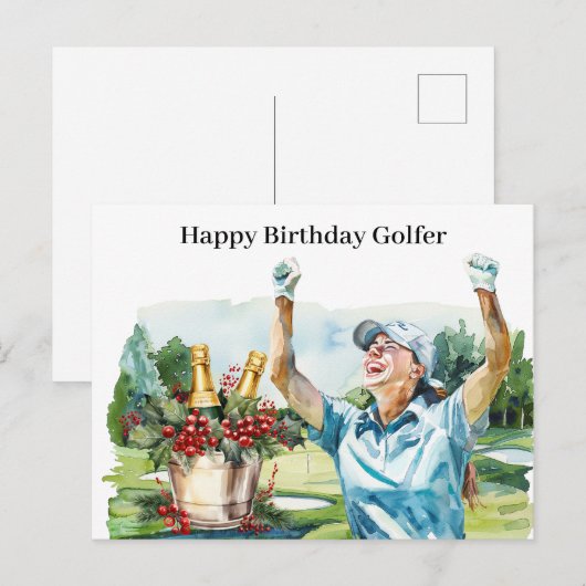 Golfvrouw speelt golfer Kaart (Voorkant / Achterkant)