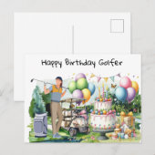 Golfvrouw speelt golfer Kaart (Voorkant / Achterkant)