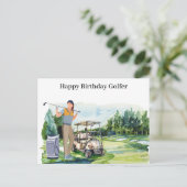 Golfvrouw speelt golfer Kaart (Staand voorkant)
