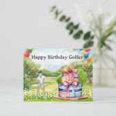 Golfvrouw speelt golfer Kaart (Staand voorkant)