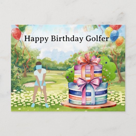 Golfvrouw speelt golfer Kaart (Voorkant)