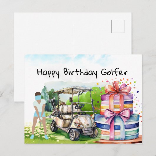 Golfvrouw speelt golfer Kaart (Voorkant / Achterkant)