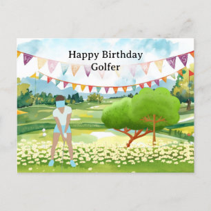 Golfvrouw speelt golfer Kaart