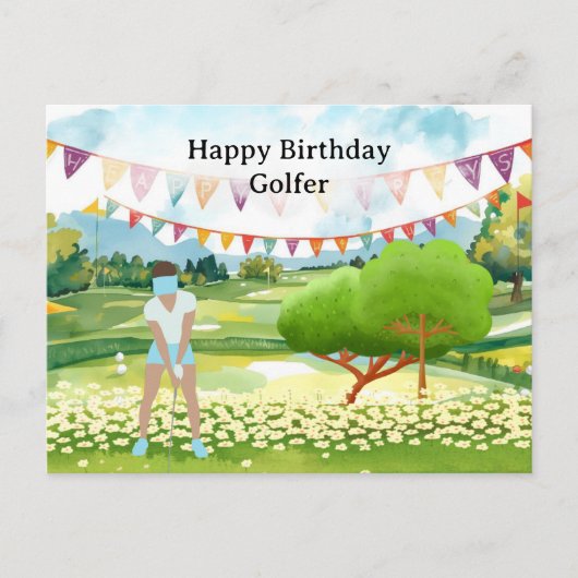 Golfvrouw speelt golfer Kaart (Voorkant)