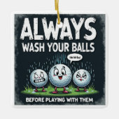 Golfwas je ballen Ornament (Voorkant)