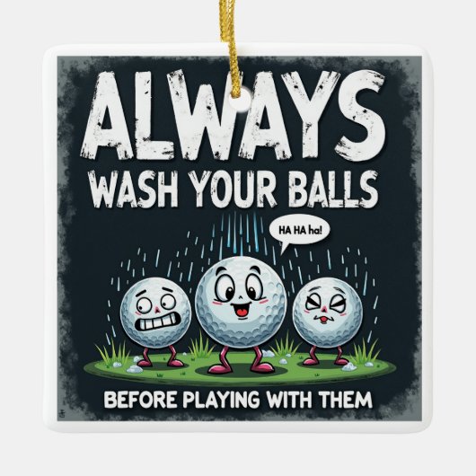 Golfwas je ballen Ornament (Voorkant)