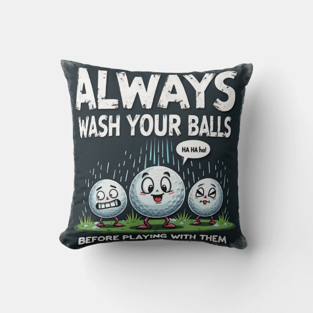 Golfwas je ballen Sierkussen (Voorkant)