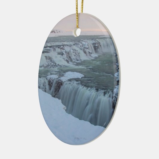 Golfwaterval in IJsland Keramisch Ornament (Links)