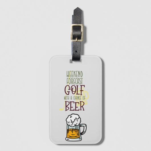 Golfweekend met bal en bier bagagelabel (Voorkant (verticaal))