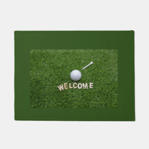 Golfwelkom met golfbal en t-shirt deurmat