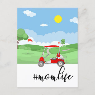 Golfwenskaart met vrouwen die golfen briefkaart