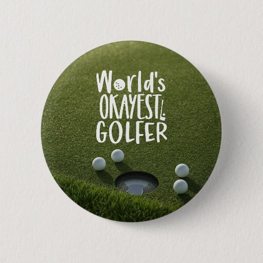 Golfwereld keurt grappige uitspraak golfer goed ronde button 5,7 cm (Voorkant)