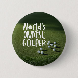 Golfwereld keurt grappige uitspraak golfer goed ronde button 5,7 cm