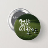 Golfwereld keurt grappige uitspraak golfer goed ronde button 5,7 cm (Voorkant /achterkant)