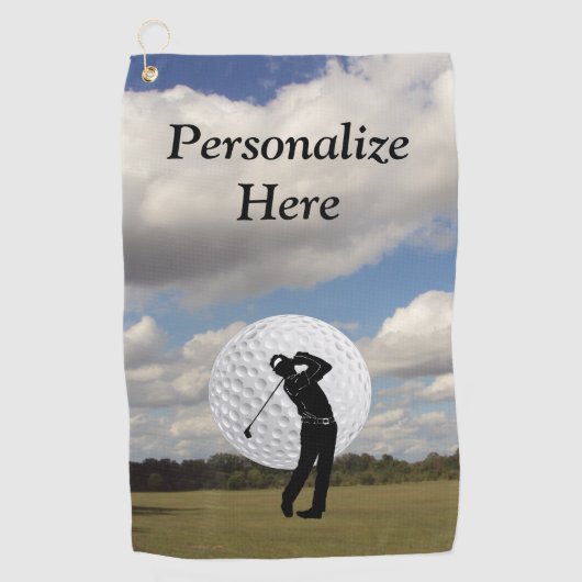 Golfwereld voor Golfers Golfhanddoek (Voorkant)