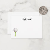 Golfzak en vlag met Naam voor golfer Notitiekaartje (Voorkant / Achterkant in situ)