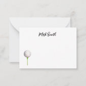 Golfzak en vlag met Naam voor golfer Notitiekaartje (Voorkant)