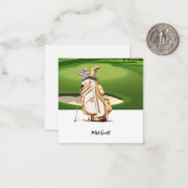 Golfzak met Naam voor golfer Notitiekaartje (Voorkant / Achterkant in situ)