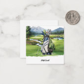 Golfzak met Naam voor golfer Notitiekaartje (Voorkant / Achterkant in situ)