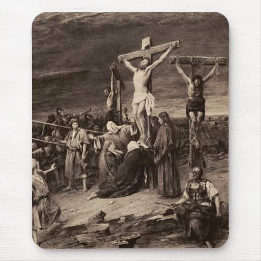 Golgotha site en Jezus door Munkacsy Muismat (Voorkant)