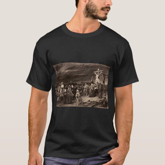Golgotha-site en Jezus van Munkacsy T-shirt (Voorkant)