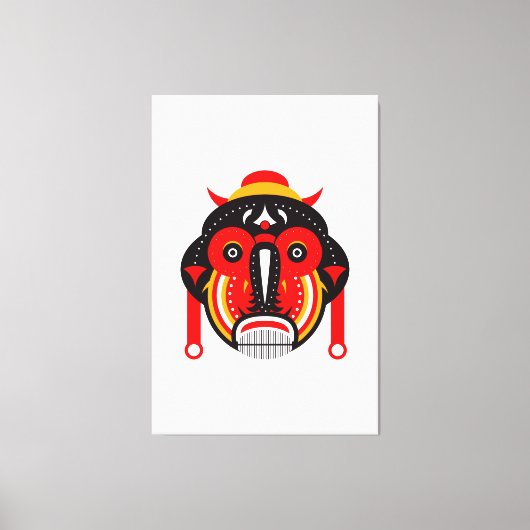 Goli Tribal Mask Canvas Afdruk (Voorkant)