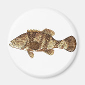 Goliath Grouper GameFish oceaan vector illustratie Magneet (Voorkant)