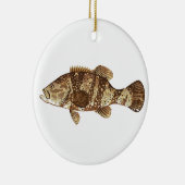 Goliath Grouper Gamefish sea vectorillustratie Keramisch Ornament (Rechts)