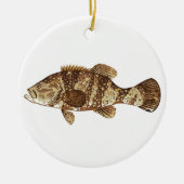 Goliath Grouper Gamefish sea vectorillustratie Keramisch Ornament (Voorkant)