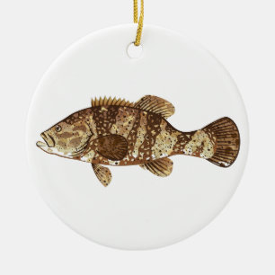 Goliath Grouper Gamefish sea vectorillustratie Keramisch Ornament