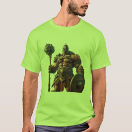 Goliath Met een Knuppel op een Groene Kortslippige T-shirt