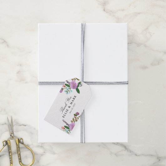 Golichte Floral Wedding Wedding Cadeaulabel (Met Touw)